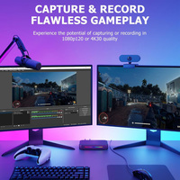 Carte de capture HDMI 4K60 USB 3.0 pour streaming de jeux en direct, design unique professionnel, couleur HDR non compressée, RGB