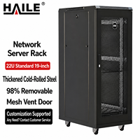 Armoire serveur HAILE 18/22/27/32/37/42/47U sur pied, 19 pouces, pour serveur réseau, en acier laminé à froid, 600/800/1000, en stock