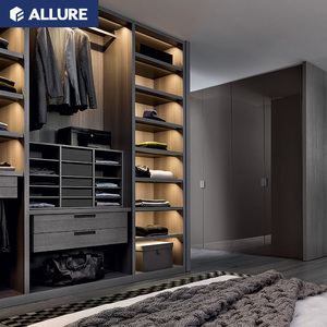 Allure 2025, directo de fábrica, <span class=keywords><strong>armario</strong></span> <span class=keywords><strong>abierto</strong></span> personalizado, muebles de apartamento de madera, <span class=keywords><strong>armario</strong></span> - Product Image 3