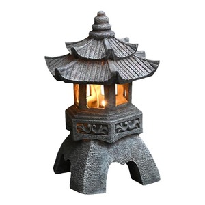 Chinois <span class=keywords><strong>Zen</strong></span> pierre pagode lumières solaires ornements de jardin extérieur pour cour balcon palais lanterne décor pour famille d'accueil japonais - Product Image 4