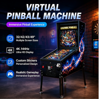 Borne d'arcade de flipper numérique multi-jeux 1300+ jeux, 4K, 3 écrans, thème Guerre spatiale, haute qualité, à monnayeur, machine de flipper virtuel