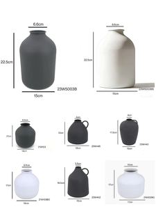 Nuovo Vaso <span class=keywords><strong>da</strong></span> Tavolo Moderno in Argilla/Ferro <span class=keywords><strong>per</strong></span> Arredamento Nordico, Vaso Minimalista Opaco con Manico <span class=keywords><strong>per</strong></span> Centrotavola Casa e Matrimonio - Product Image 6
