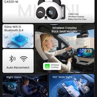 Adaptor Monitor Bayi Kamera Mobil Portabel Wireless CarPlay Bahan ABS/PC untuk Kursi Belakang
