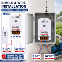 Interruttore a Controllo Remoto RF 40A per Motore Pompa Acqua con Opzioni di Portata Multiple per Irrigazione Agricola HT-9220KG