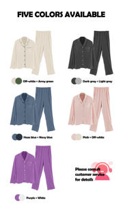 Pyjama doux en soie de lait pour femmes Tissu tricoté personnalisable Respirant et pour l'automne et le printemps Livraison rapide par lots - Product Image 6
