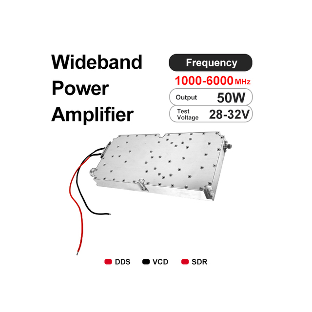 C-UAS 50W 1-6GHz GaN Module Gain Stable ±1dB Wideband Linear Power Amplifier for Low-altitude Security