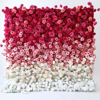 Décoration murale de mariage en rose dégradée, bouquet de fleurs artificielles fait main en soie, toile de fond florale hautement réaliste, taille et couleur personnalisables