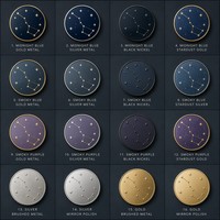 Ensemble d'aimants de réfrigérateur en émail céleste, en métal doré, motifs Soleil, Lune, Étoile, Constellation, Zodiaque, Œil protecteur, Tarot
