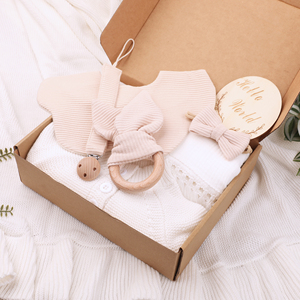 2024 Birth Gift Box Baby Tassels Blanket Pacifier Chain <b>Crochet</b> Baby Jumpsuit Brup Cloth Bunny Teether Newborn Gift Se - Product Image 2