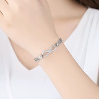 Bracelets et Joncs Personnalisés en Laiton avec Projection Photo, Breloques en Corde, Message « Je t'aime » en 100 Langues, Image Personnalisée, Symbole Infini, Or 18K