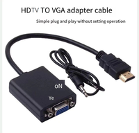 Convertisseur HDTV mâle vers VGA femelle avec sortie audio, adaptateur vidéo 1080P Plug and Play