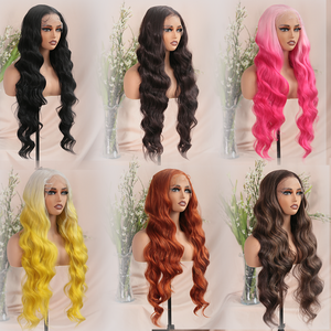 X-TRESS làm nổi bật Ombre ren phía trước Tóc Giả 32 inch Pre nhổ với mái tóc bé làm nổi bật màu sắc tổng hợp tóc giả glueless tóc giả - Product Image 5