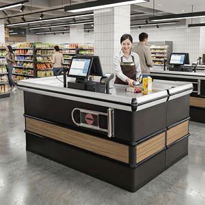 आधुनिक स्टील और लकड़ी खुदरा चेकआउट काउंटर सुपरमार्केट के लिए उपयुक्त हैं - Product Image 5
