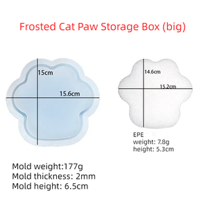Boîte de rangement de patte de chat surélevée givrée ensemble de moules en silicone de pot de fleur <span class=keywords><strong>fait</strong></span> <span class=keywords><strong>maison</strong></span> pour le stockage cuisson fabrication <span class=keywords><strong>cendrier</strong></span> de savon - Product Image 6