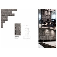 Ubin Dinding Latar Belakang Batu PU Desain Modern Ramah Lingkungan Tahan Air Tahan Api Ringan Ultra Tipis Kamar Tidur Gym