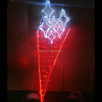 Lumière LED en forme d'étoile pour festival de Noël en extérieur, motif H200cm IP65, PVC décoratif, paysage, ange, vacances, lampes de poteaux de rue 2D