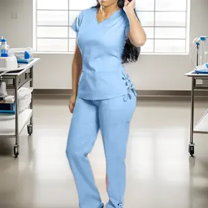 Unisex Medical Scrubs Fashionable Hospital Staff Uniform Breathable Nurse Uniform Suits and Tops