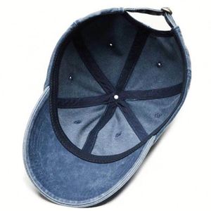 Casquettes en jean vierges à 6 panneaux, style vintage et vieilli, avec logo personnalisé OEM, pour le golf et le baseball, vente en gros - Product Image 4