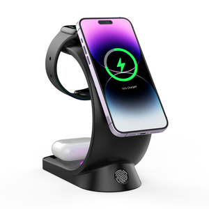 <span class=keywords><strong>Chargeur</strong></span> sans fil magnétique rapide 3 en 1 avec lumière RVB Support de <span class=keywords><strong>chargeur</strong></span> sans fil magnétique 15W pour plusieurs appareils <span class=keywords><strong>Apple</strong></span> - Product Image 6