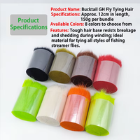 Neues Rams-Wollmaterial zum Fliegenbinden, 12 cm Länge, 8 Farben, Naturwolle für Streamer-Fliegen, Forellen-, Barsch- und Lachsfliegenbinden