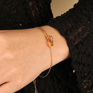 Bracelet en acier inoxydable plaqué or 18 carats de haute qualité avec chiffres romains et diamants, bijoux de mode pour femmes - Product Image 3