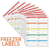 Etiquetas Adhesivas Rectangulares Personalizadas Multicolores Removibles e Impermeables para Refrigerador, Etiquetas de Fecha de Almacenamiento de Alimentos para Congelador
