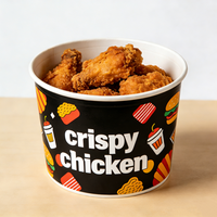 Emballage personnalisé en gros pour la restauration rapide, avec logo, pour emporter, nuggets de poulet KFC, ailes de poulet, poulet frit en seau