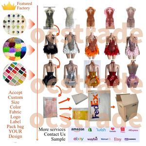 Ocstrade hecho a mano Bling Silver Romper encaje hueco Rhinestone <span class=keywords><strong>mono</strong></span> Bodycon cuello Halter <span class=keywords><strong>espalda</strong></span> abierta <span class=keywords><strong>Mono</strong></span> corto para mujer - Product Image 2