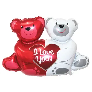 Lovely double bear animal shaped helium balloons