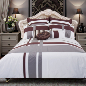 Bán Buôn Cotton Khách Sạn Sang Trọng Bộ Đồ Giường Nhà Đặt Vua Kích Thước Duvet Cover Comforter Hiện Đại In Thân Thiện Với Môi Được Trang Bị Tấm Ga Giường - Product Image 1