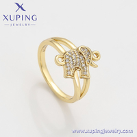 X001045918 Bijoux Xuping 14K Plaqué or Animal Éléphant Mignon Cuivre Main Anneaux