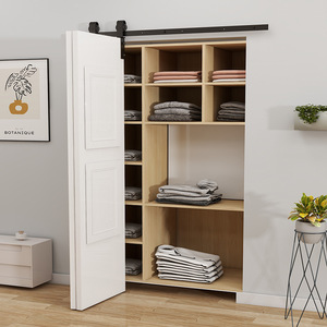 Folding <b>Barn</b> <b>Door</b> Sliding <b>Hardware</b> Kit Carbon Steel Indoor Farmhouse Style Entryway Room <b>Doors</b> - Product Image 1