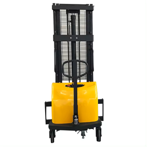 JG Wholesale <strong>Mini</strong> 0.5 Ton 1 Ton Small <strong>Portable</strong> Self-Lifting Forklift Walking Type AGV Semi-Electric <strong>Stacker</strong> Hand-Powered Used - Product Image 1