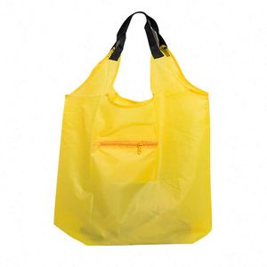 Sacs fourre-tout promotionnels personnalisés en polyester 210D pliables, réutilisables et recyclables avec logo - Product Image 6