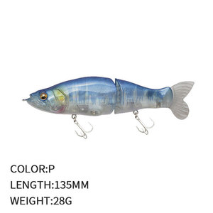 Meilleurs leurres de pêche 135mm 28g articulés Minnow Wobblers ABS ralentissant naufrage appâts de natation <span class=keywords><strong>pour</strong></span> brochet et bar dur appâts de <span class=keywords><strong>truite</strong></span> bionique - Product Image 5