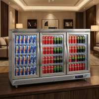 Vitrina Refrigerada Comercial de Acero Inoxidable de 220V con Enfriamiento por Aire y Compresor para Bares y Otras Bebidas