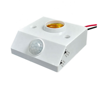 Enchufe de luz con Sensor de movimiento PIR E26 E27 Portalámparas Encendido/apagado automático ajustable para Control de iluminación de sótano nocturno