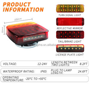 TGZ Camion Style Européen Filaire Magnétique Led <span class=keywords><strong>Remorque</strong></span> Combinaison Feu Arrière Voiture 12-24V Rails Latéraux Lumières - Product Image 2