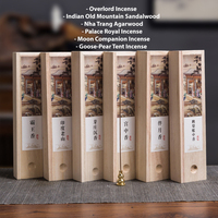 Bâtons d'encens traditionnels chinois en bois, boîte cadeau, 21 cm, temps de combustion de 40 minutes, bâtons d'encens naturels pour la méditation, le yoga, la salle de thé