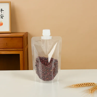 Chine Usine Conception Imprimée Personnalisée Sac Liquide Réutilisable Stand Buse Bec Pochette D'emballage En Plastique Transparent pour La Sécurité Du Maïs De Riz