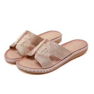Di modo Dell'unità di elaborazione <span class=keywords><strong>H</strong></span> Forma Piatta Open Toe Slip On Estate Delle Signore Pantofole e Sandali per Le Donne - Product Image 4