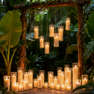 Frasco Cilíndrico Transparente de Borosilicato Alto Personalizado para Velas, Recipiente de <span class=keywords><strong>Boca</strong></span> Ancha, Impresión de Logotipo Ecológica para Bodas y Hogar - Product Image 3