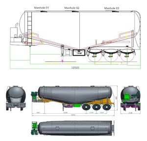 Semi-remorque <span class=keywords><strong>citerne</strong></span> à GPL usagée, neuve, capacité 40000-45000L, pour eau, ciment en vrac, huile, carburant, en acier et aluminium, 2/3/4/5/6 essieux - Product Image 4