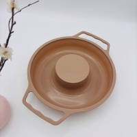 Moule à gâteau cylindrique profond en silicone avec cadre métallique renforcé et doubles poignées