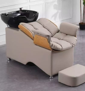 Moderna Estación de Barbería Metálica con Silla de Salón, Lavabo de Cerámica para Lavar el Cabello, para Salones de Belleza, Baños y Salas de Estar - Product Image 6
