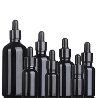 Flacon compte-gouttes en verre noir personnalisé de 5ml 10ml 15ml 20ml 30ml 50ml 100ml huile essentielle flacon en verre violet foncé avec pompe