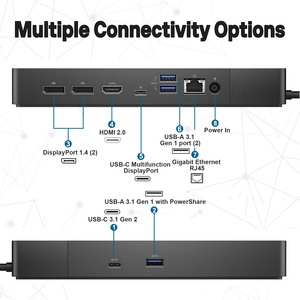 Base de Conexión Original <span class=keywords><strong>Dell</strong></span> <span class=keywords><strong>WD19S</strong></span> de 130W, USB-C, Ethernet RJ45, 4K, Monitor Dual para Portátiles <span class=keywords><strong>Dell</strong></span> XPS Precision, EE. UU. - Product Image 3