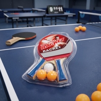 Raquette de tennis de table professionnelle Shakehand à long manche, caoutchouc durable, manche en bois, pour jeu récréatif