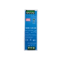 Alimentation électrique à découpage sur rail DIN Mean Well NDR-120 à sortie unique 120W 12V/24V/48V 10A/5A/2.5A pour usage industriel