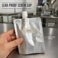 Sachet Doypack en aluminium avec bec verseur pour détergent liquide, 500 ml, rechargeable, avec bouchon à vis anti-fuite, impression personnalisée